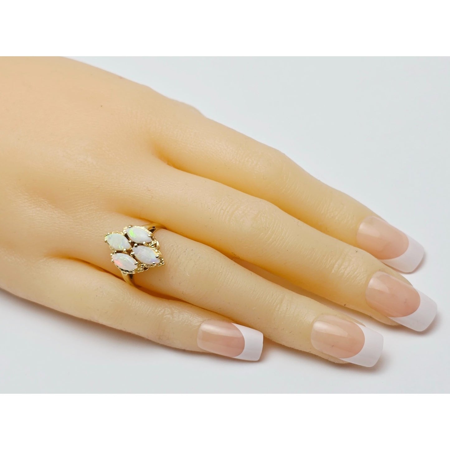 14K Yellow Gold Fire Opal Cocktail Ring