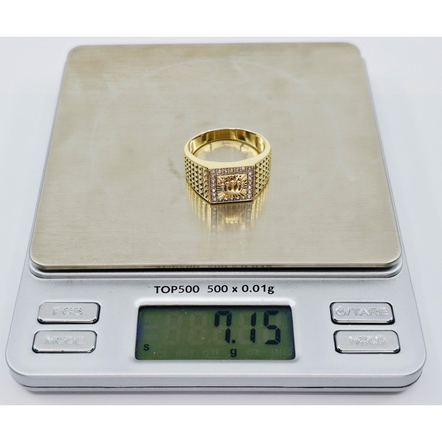 10K Yellow Gold Crown CZ Ring