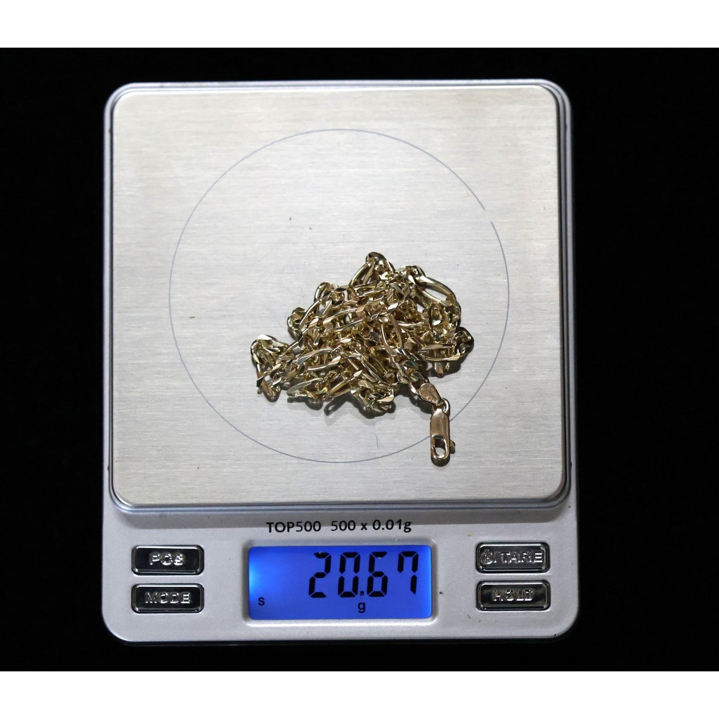 14K Yellow Gold Figaro Link Chain Necklace