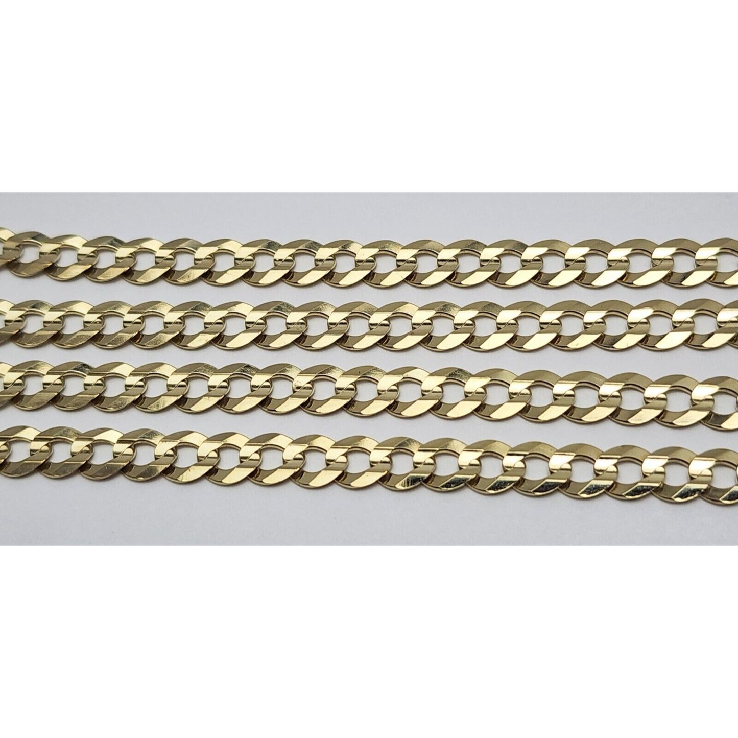14K Yellow Gold Diamond Cut Cuban Link Chain Necklace