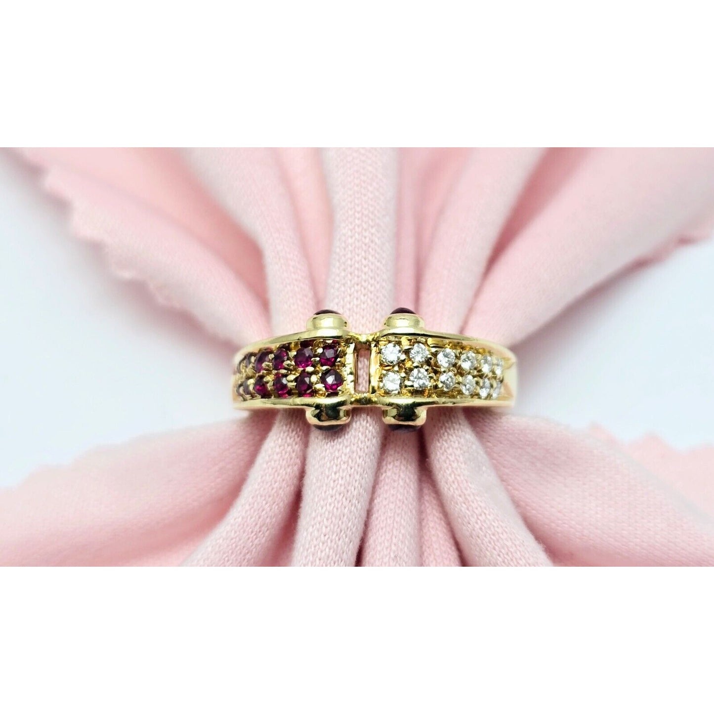 18K Yellow Gold Ruby & Diamond Ring