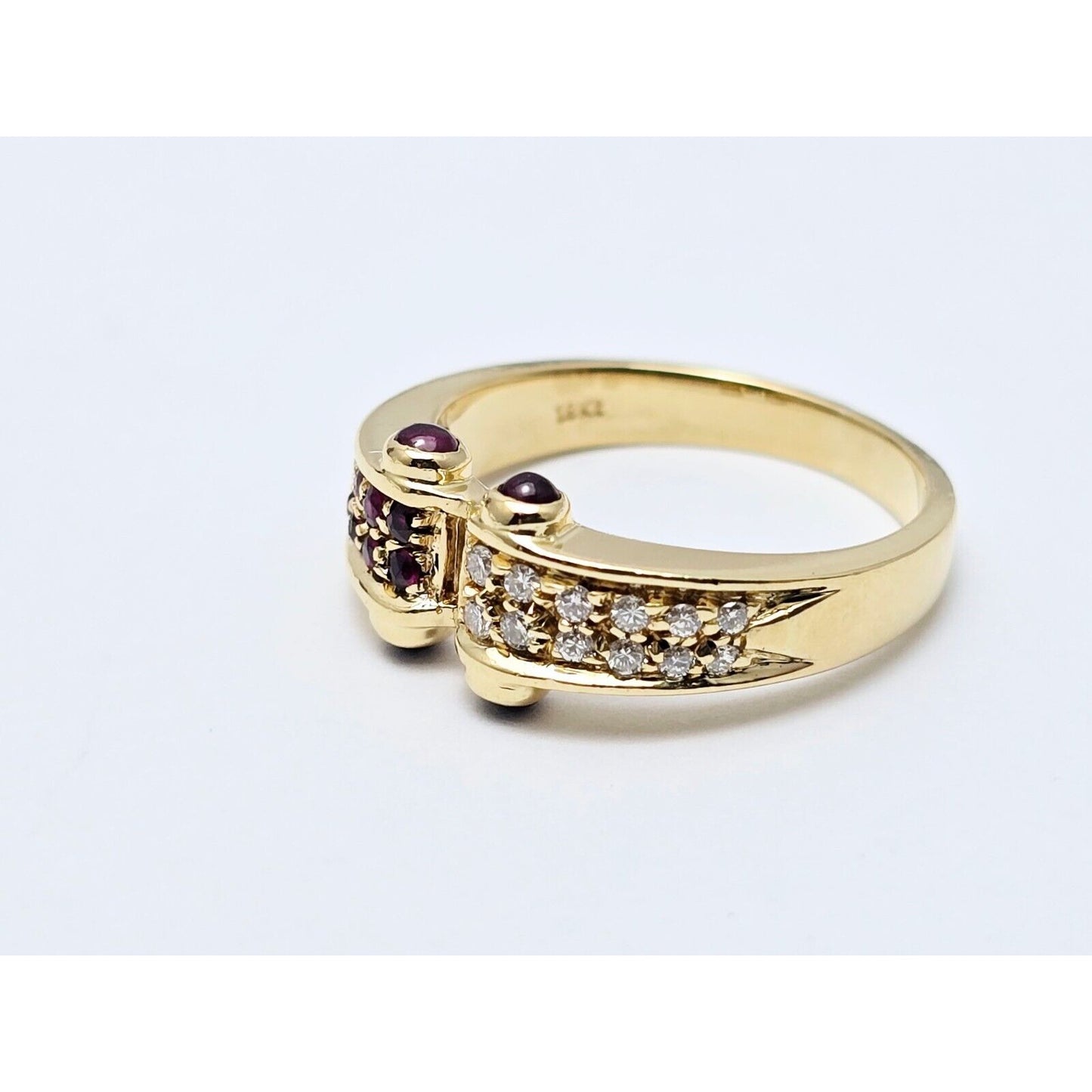 18K Yellow Gold Ruby & Diamond Ring
