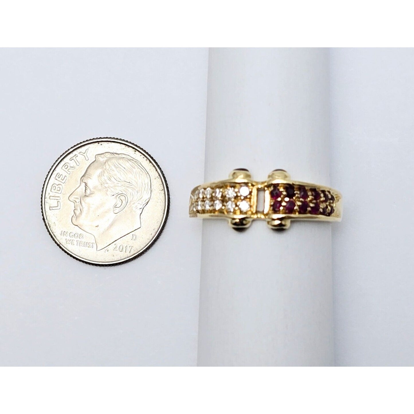 18K Yellow Gold Ruby & Diamond Ring