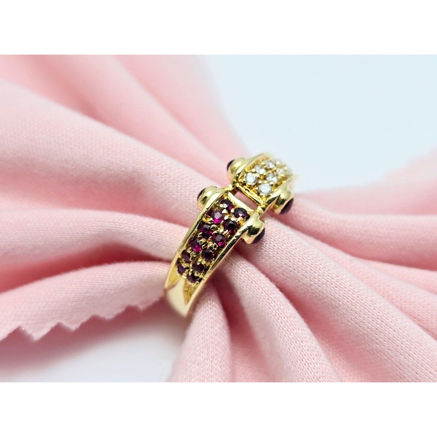 18K Yellow Gold Ruby & Diamond Ring