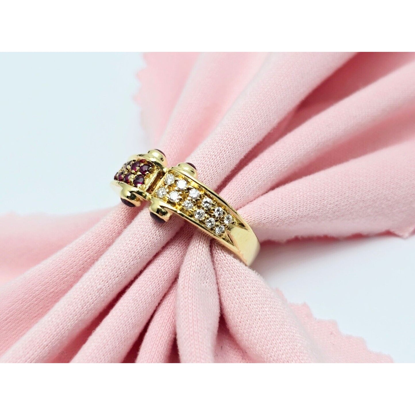 18K Yellow Gold Ruby & Diamond Ring