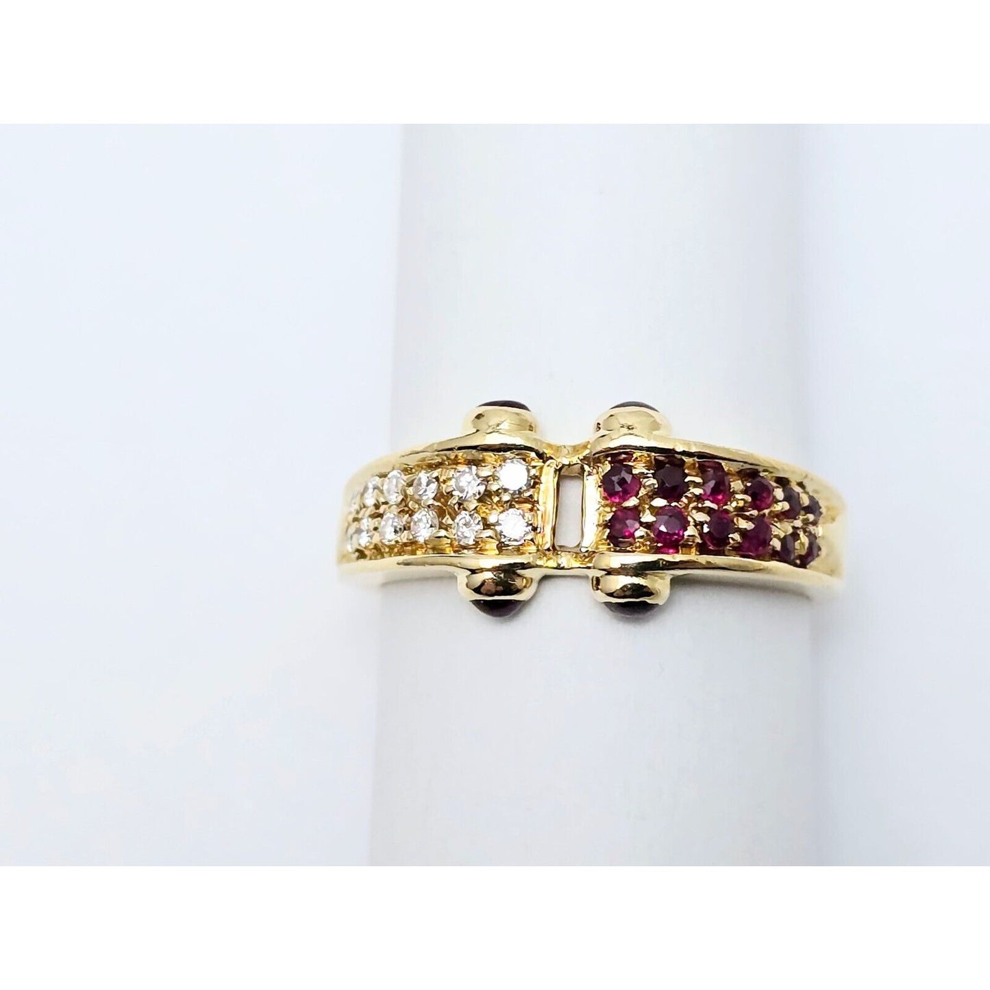 18K Yellow Gold Ruby & Diamond Ring