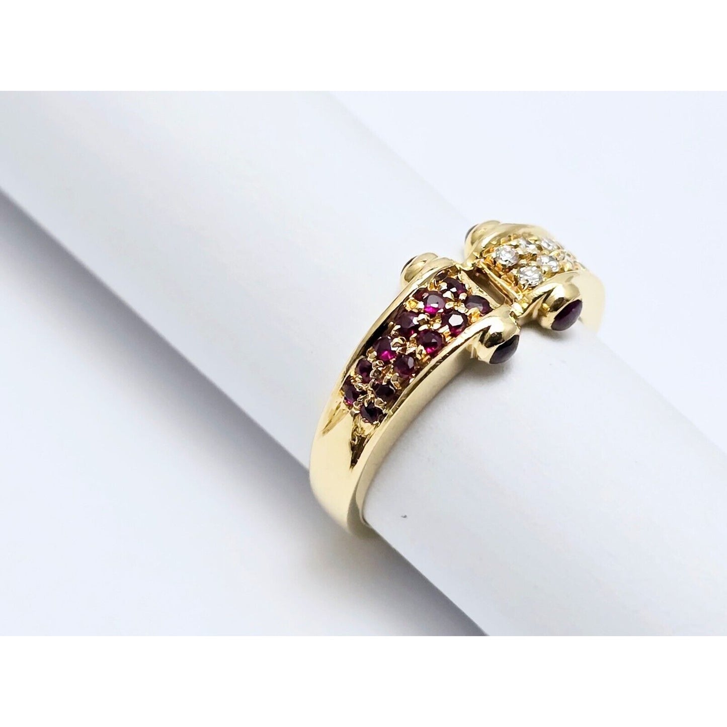 18K Yellow Gold Ruby & Diamond Ring