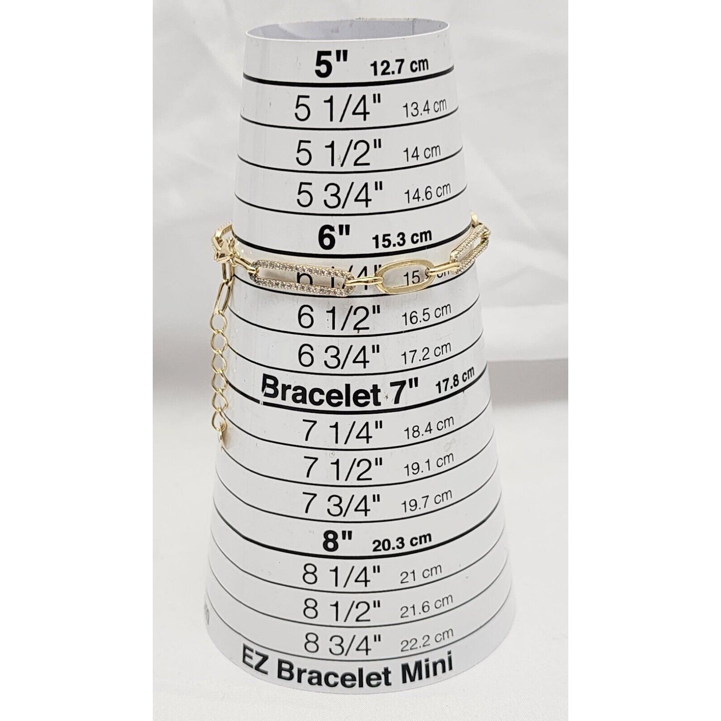 Unique 14K Karat Solid Yellow Gold Designer Resizable Paperclip Style Bracelet