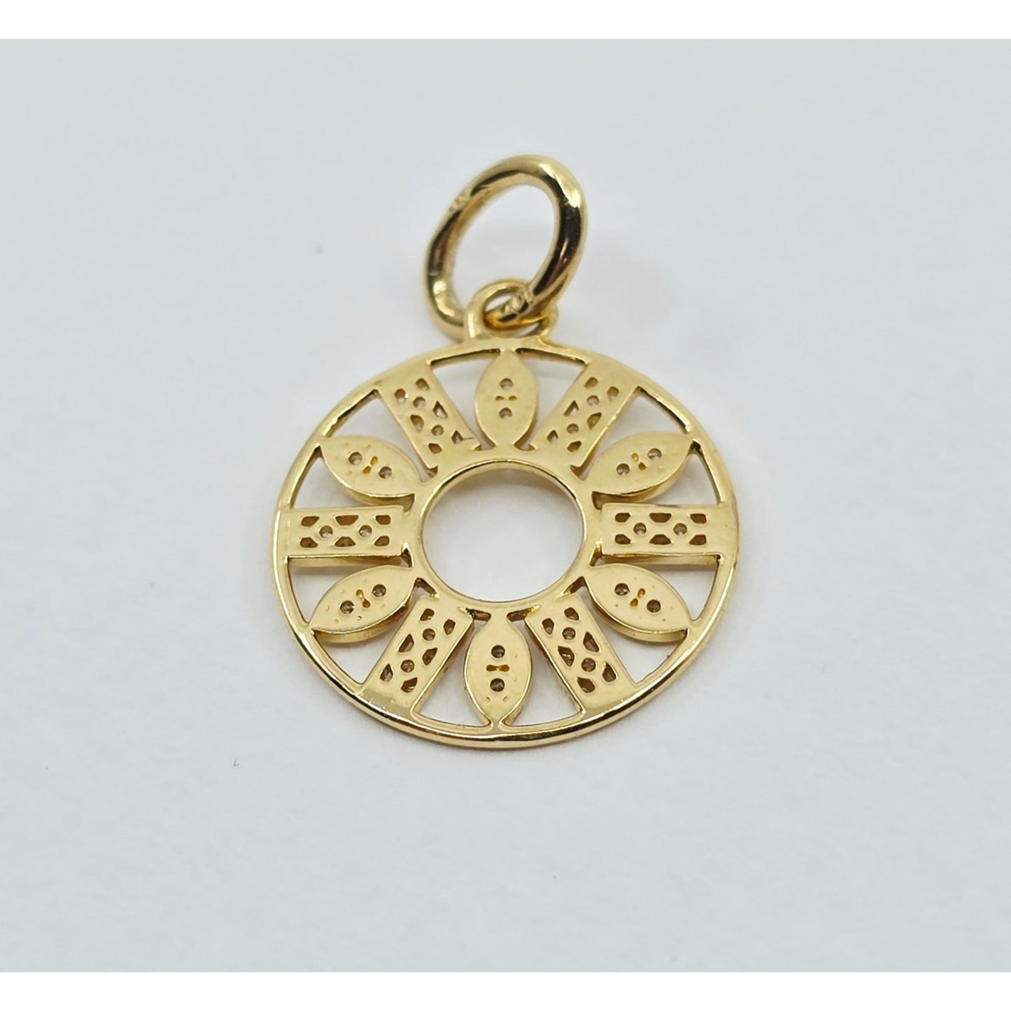 14K Yellow Gold Bony Levy Round Diamond Charm Pendant