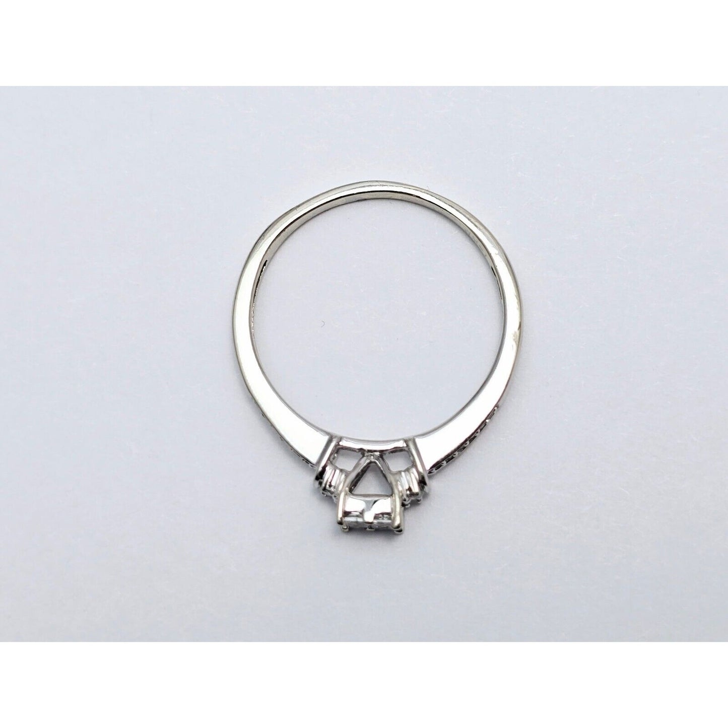 14K White Gold Ladies Princess Cut Diamond Engagement Ring