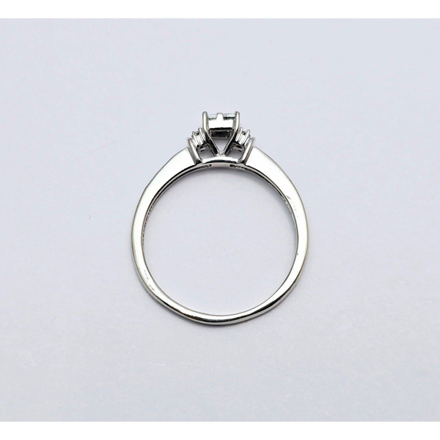 14K White Gold Ladies Princess Cut Diamond Engagement Ring