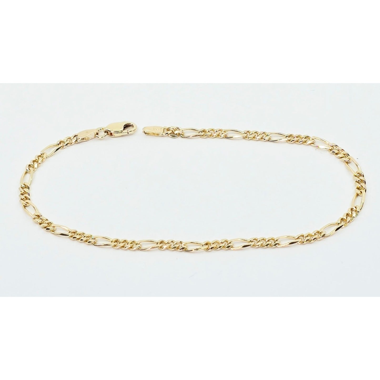 14K Yellow Gold Polished Figaro Link Bracelet