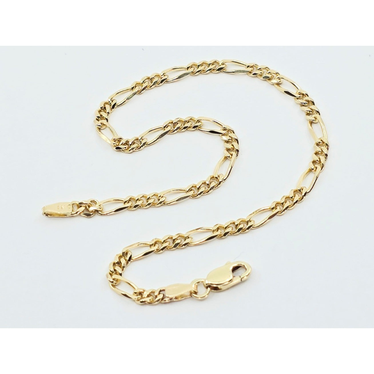 14K Yellow Gold Polished Figaro Link Bracelet