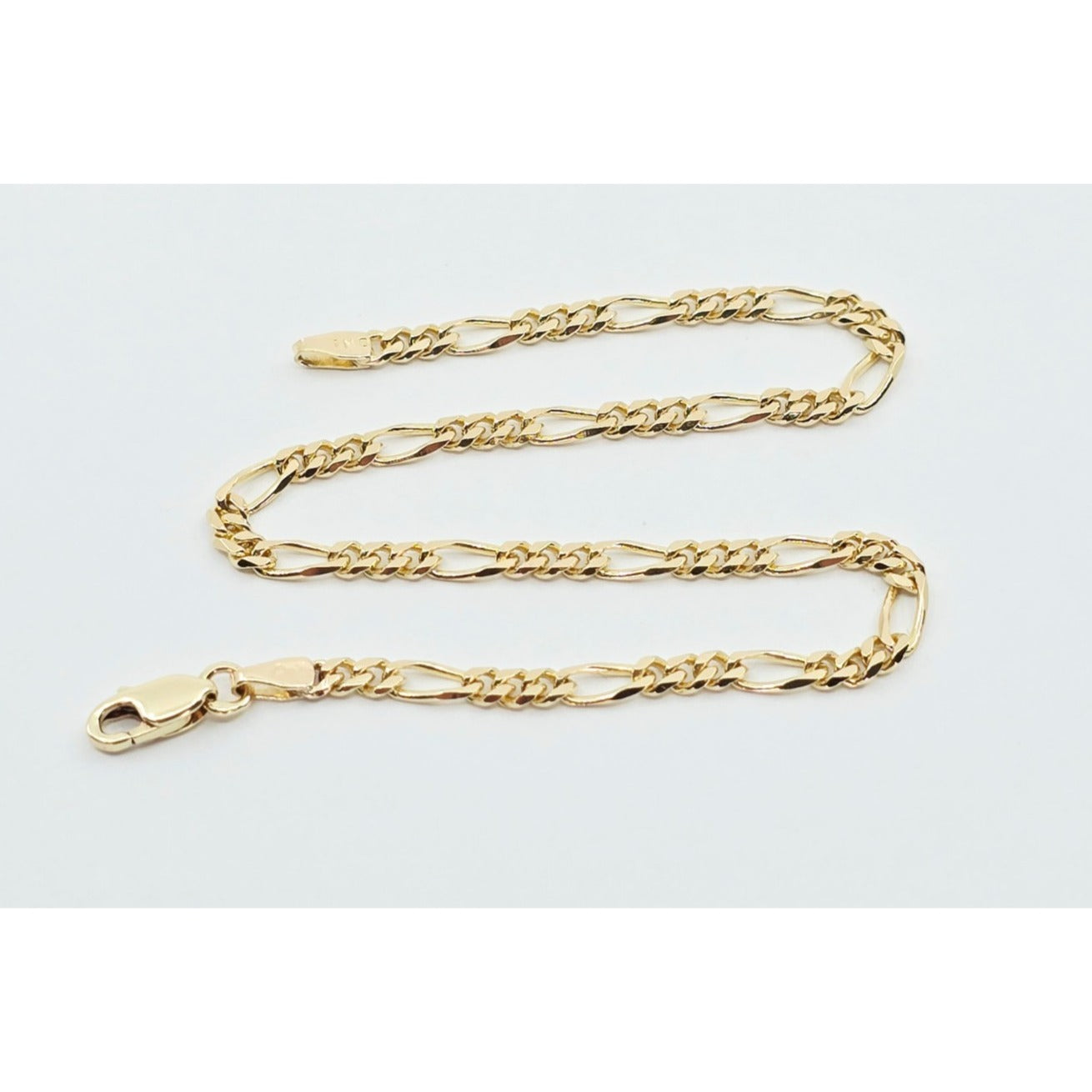14K Yellow Gold Polished Figaro Link Bracelet