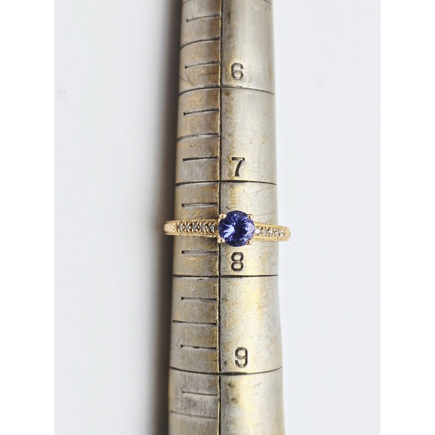 14K Yellow Gold Tanzanite & Diamond Ring
