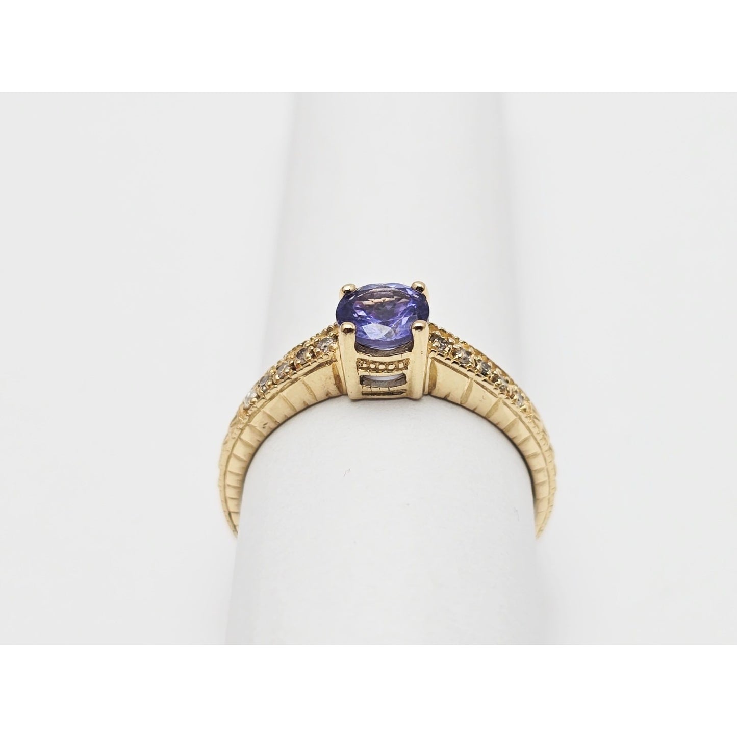 14K Yellow Gold Tanzanite & Diamond Ring