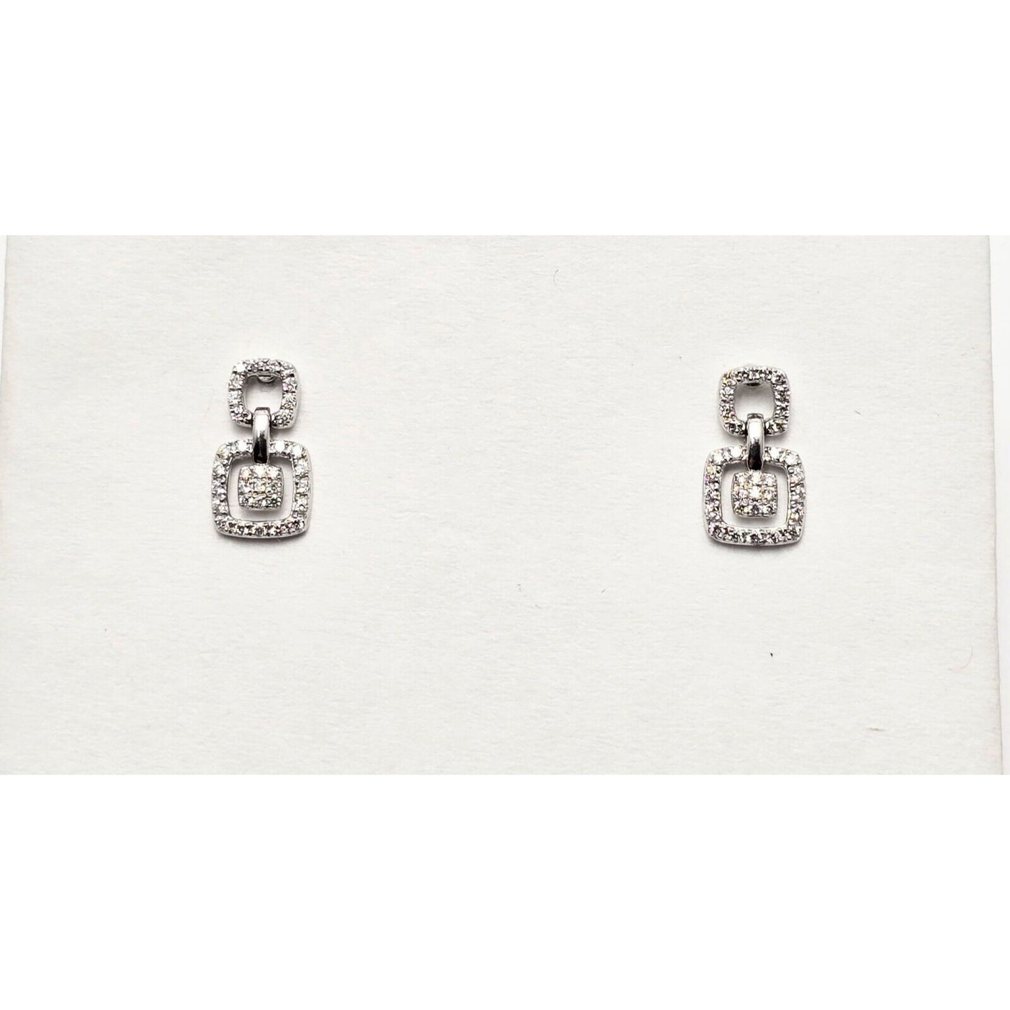 Bony Levy 18K White Gold Square Dangle Diamond Stud Earrings