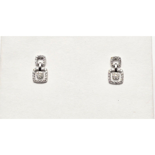 Bony Levy 18K White Gold Square Dangle Diamond Stud Earrings