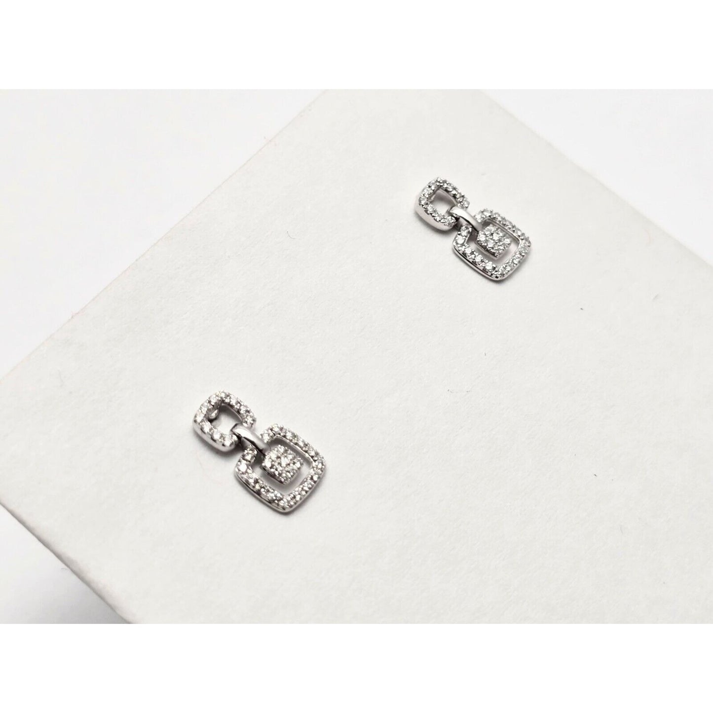 Bony Levy 18K White Gold Square Dangle Diamond Stud Earrings
