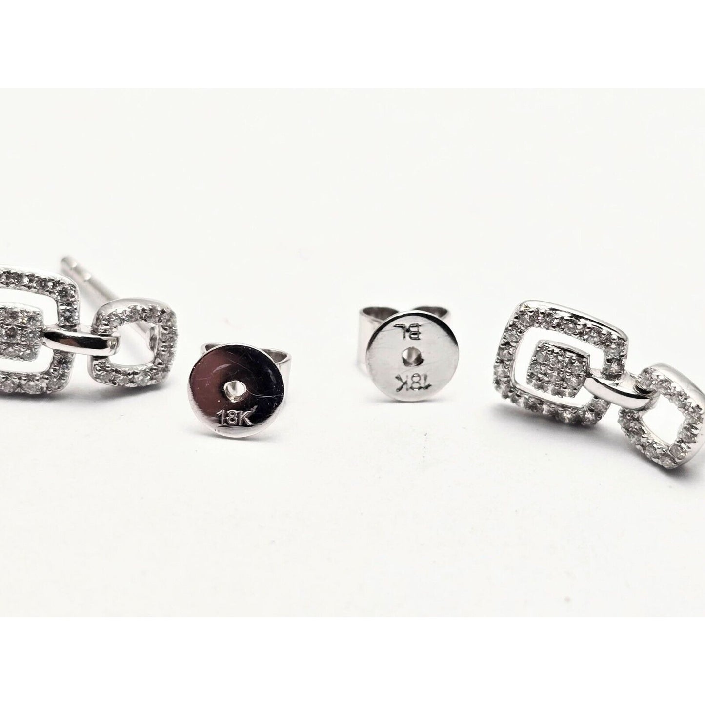 Bony Levy 18K White Gold Square Dangle Diamond Stud Earrings