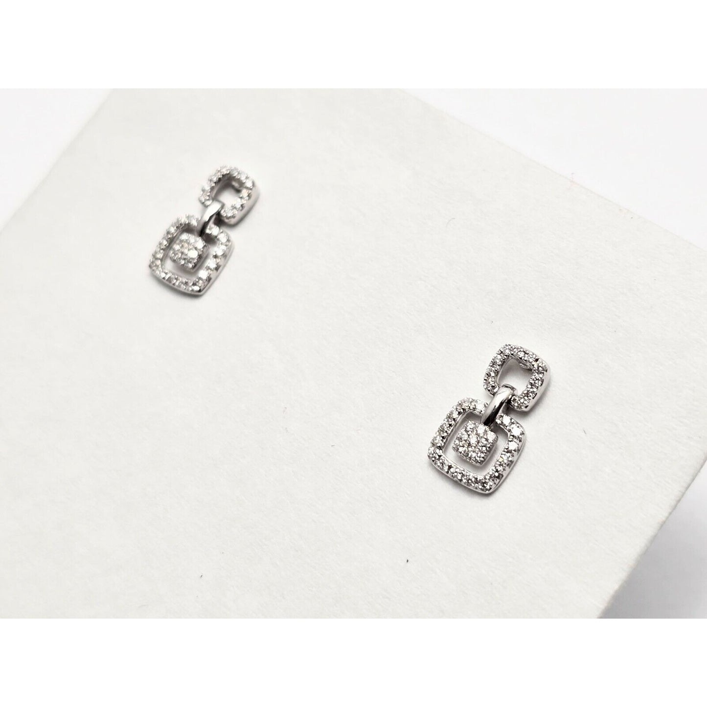 Bony Levy 18K White Gold Square Dangle Diamond Stud Earrings