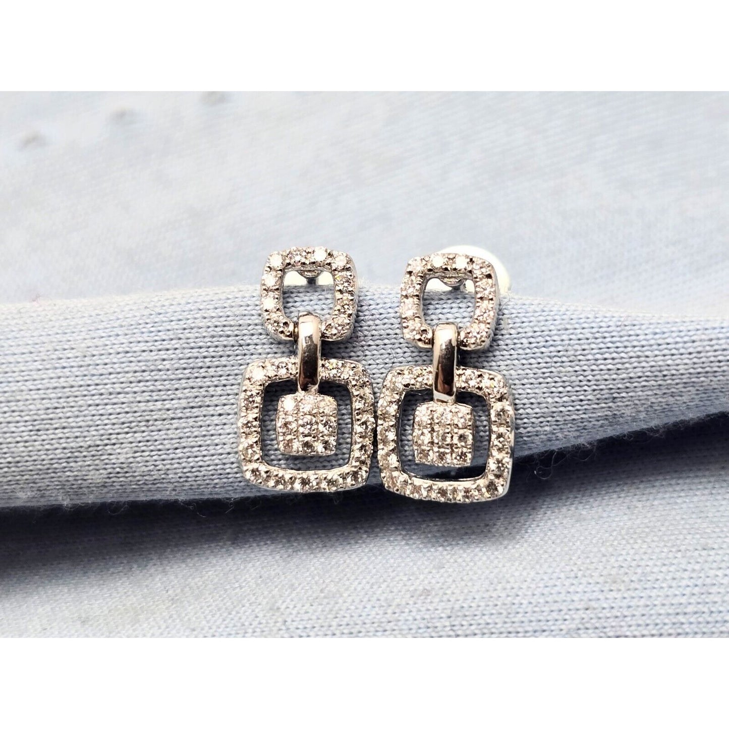 Bony Levy 18K White Gold Square Dangle Diamond Stud Earrings