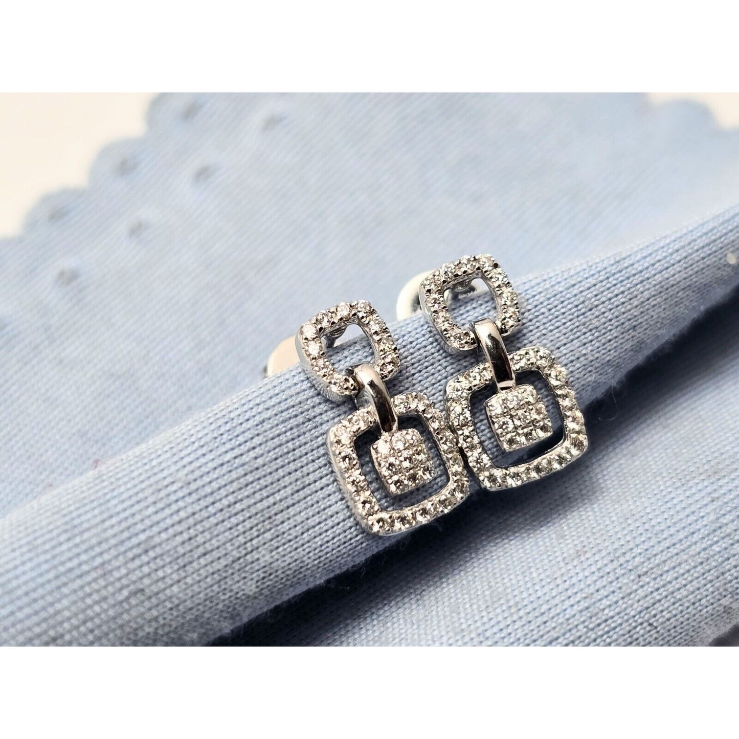 Bony Levy 18K White Gold Square Dangle Diamond Stud Earrings