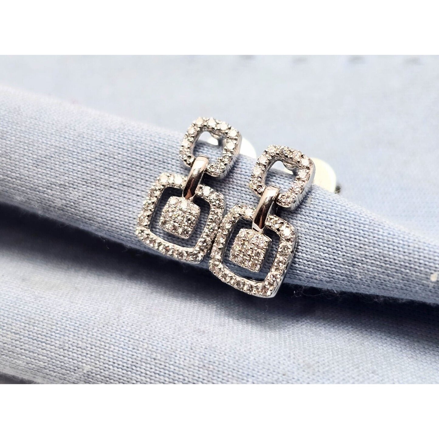 Bony Levy 18K White Gold Square Dangle Diamond Stud Earrings