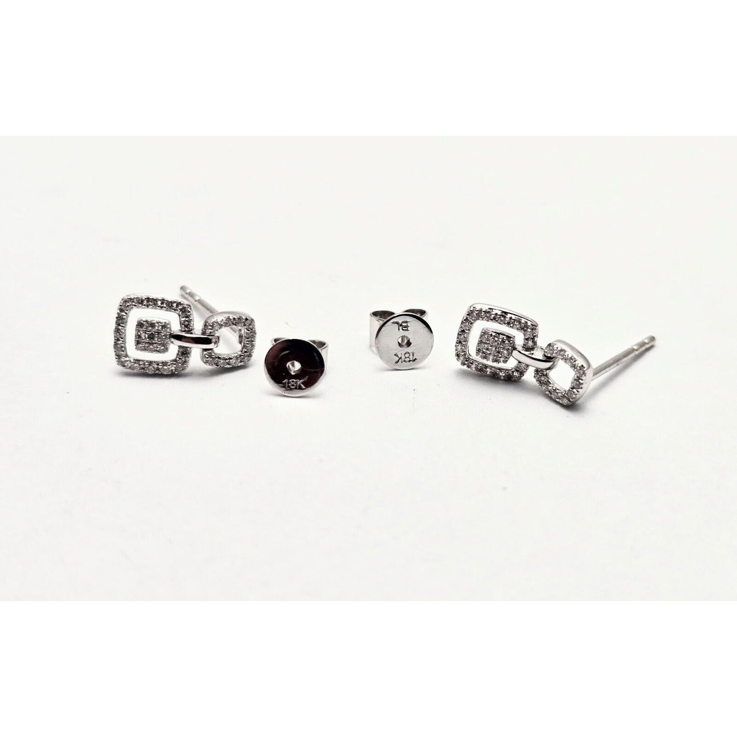 Bony Levy 18K White Gold Square Dangle Diamond Stud Earrings