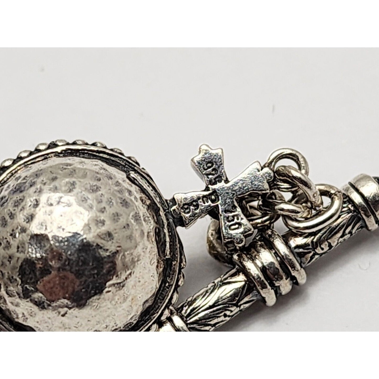 Konstantino 18K Gold Sterling Silver Bead Ball Cable Link Tourmaline Bracelet