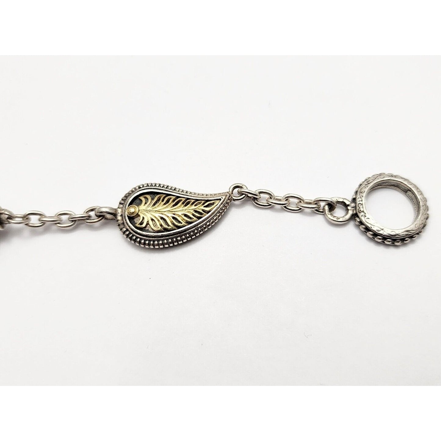 Konstantino 18K Gold Sterling Silver Bead Ball Cable Link Tourmaline Bracelet