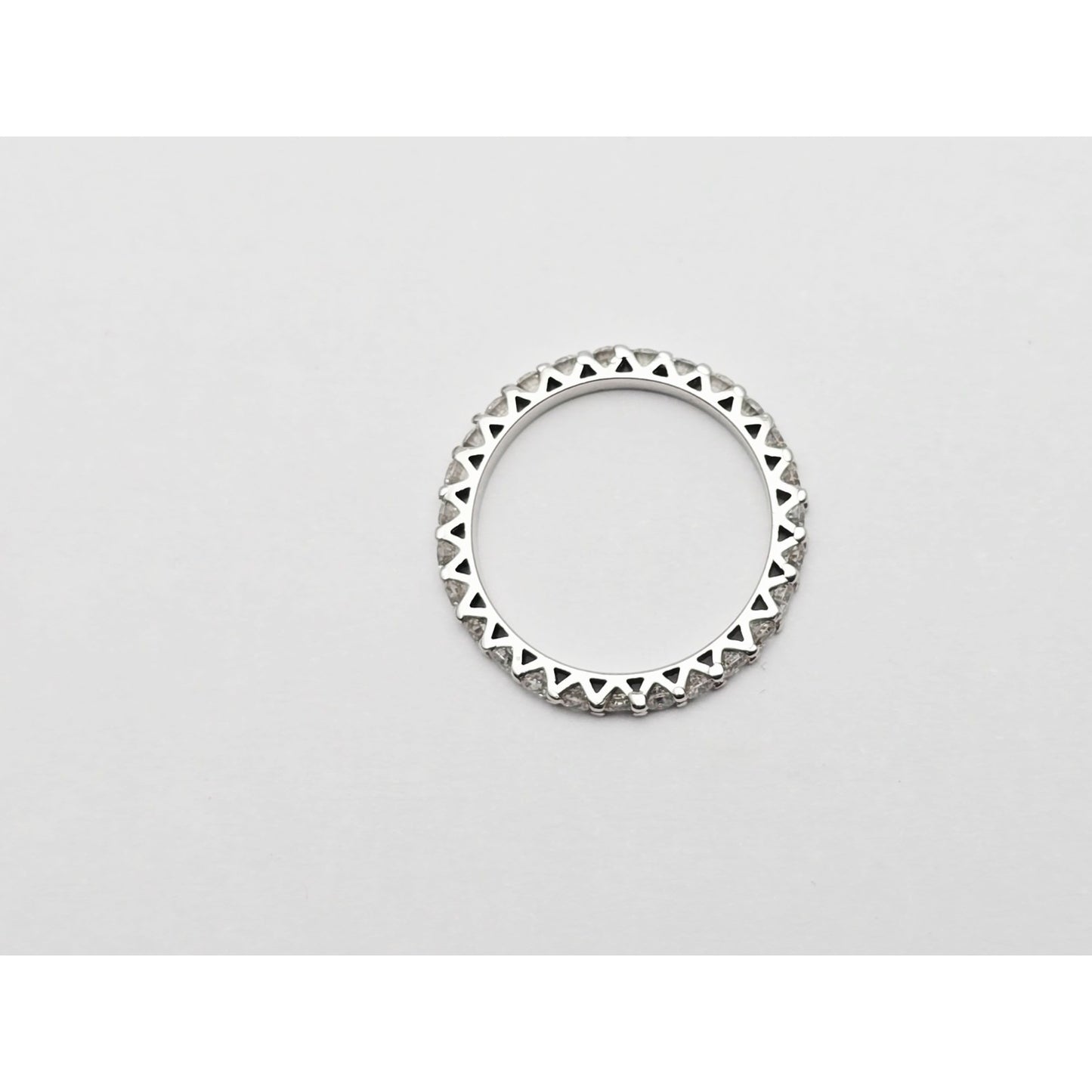 14K White Gold Diamond Eternity Wedding Band Ring