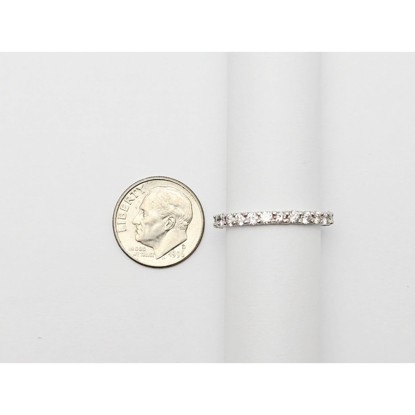 14K White Gold Diamond Eternity Wedding Band Ring