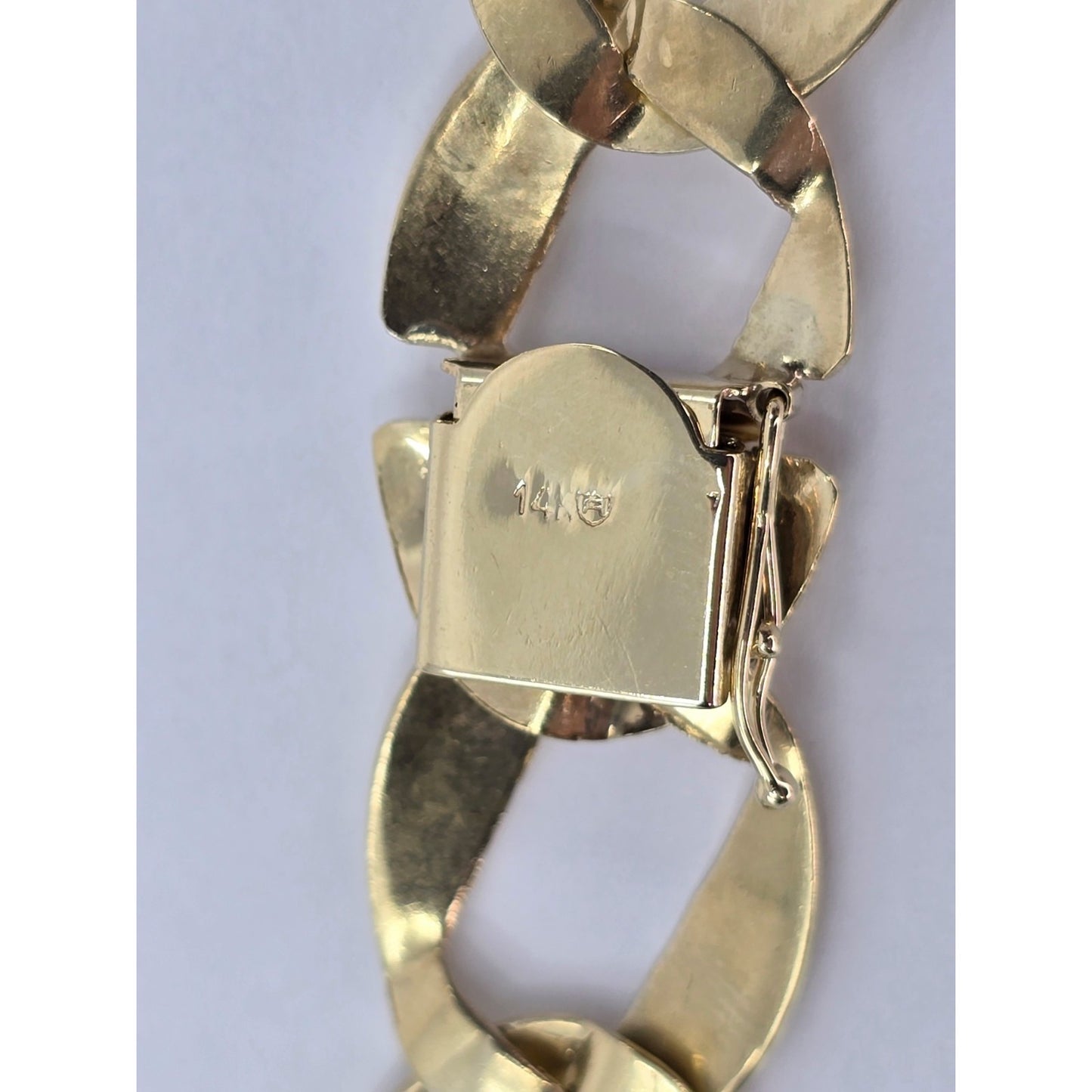Large 14K Yellow Gold Cuban Link Chain Necklace