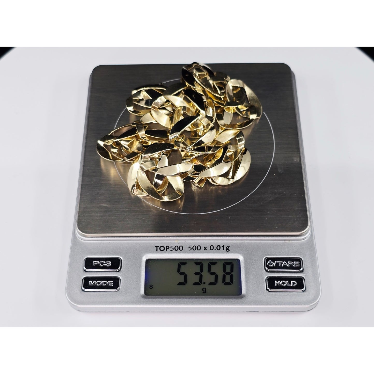 Large 14K Yellow Gold Cuban Link Chain Necklace
