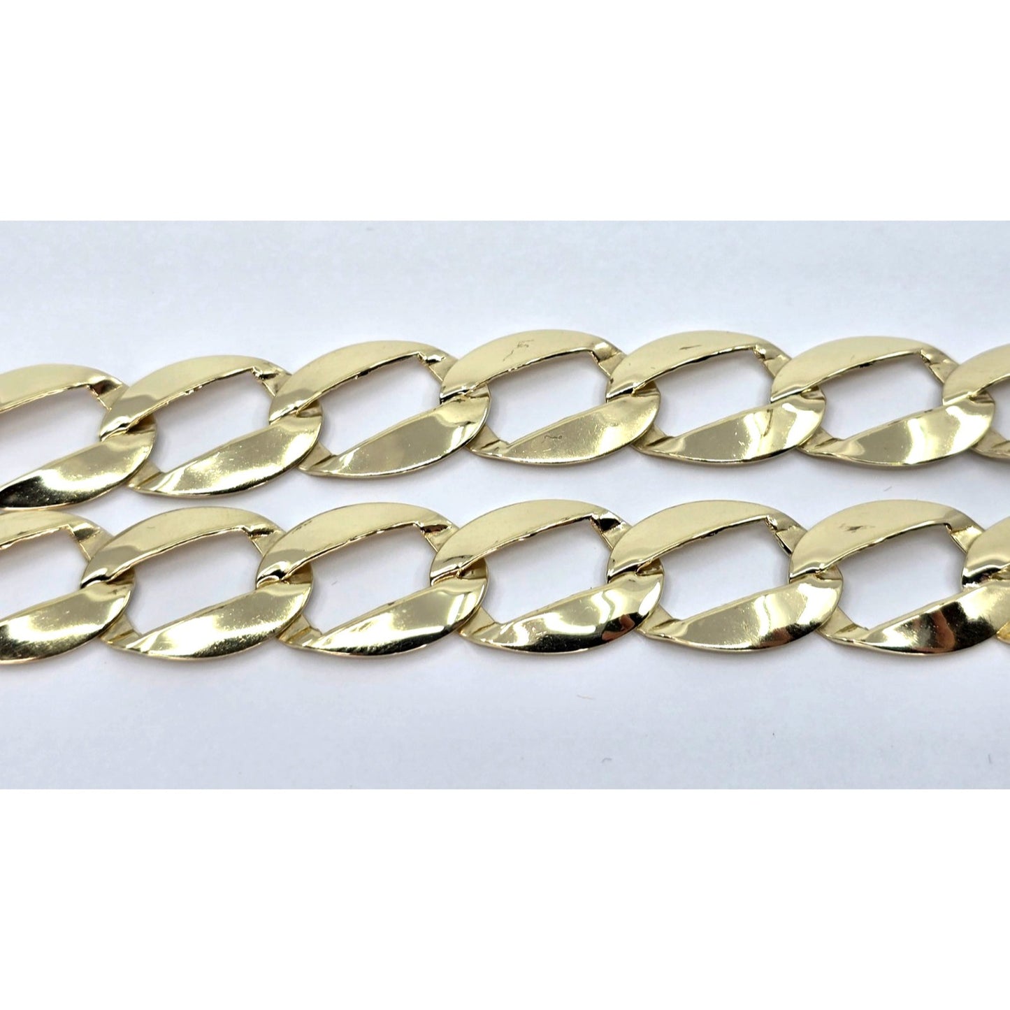 Large 14K Yellow Gold Cuban Link Chain Necklace