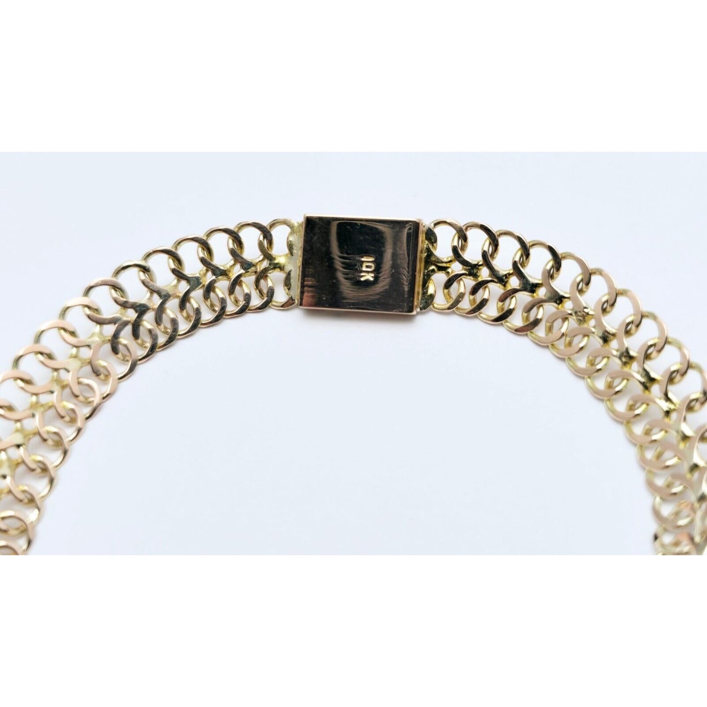 10K Two Tone Gold Flat Link Bracelet