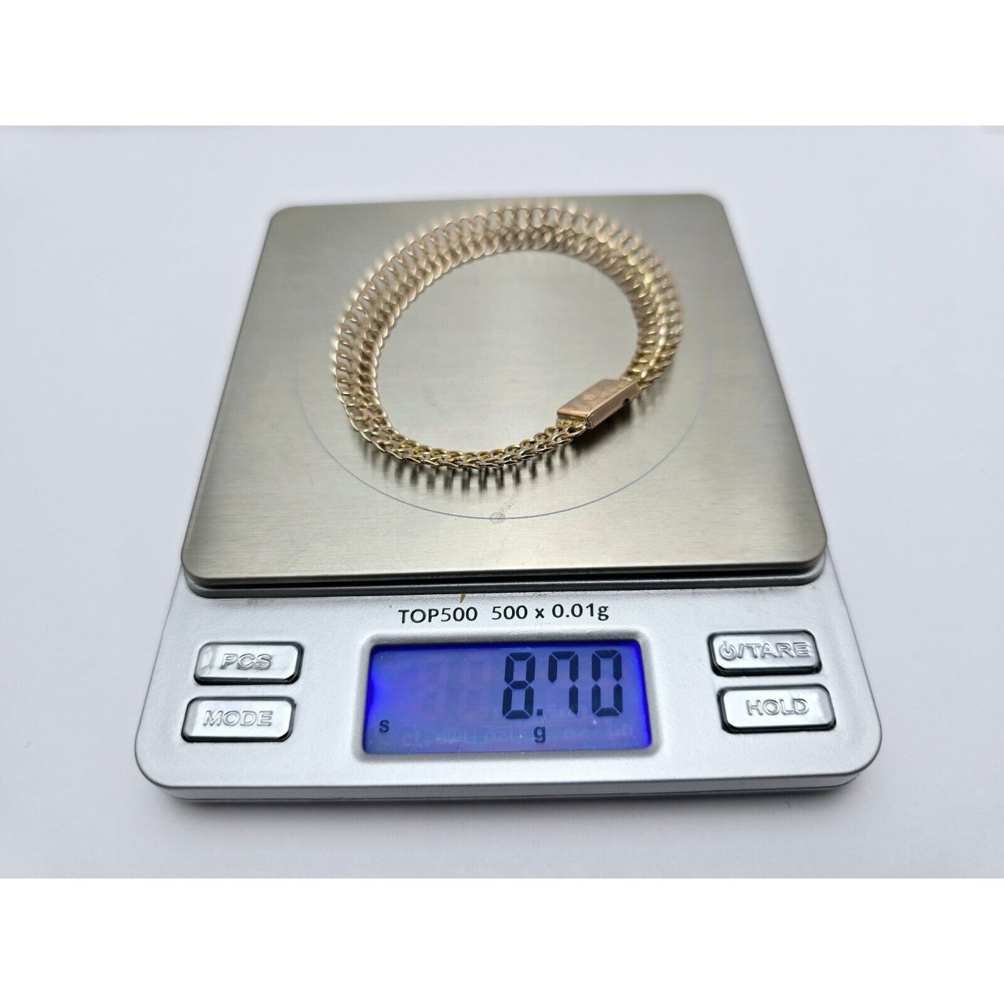 10K Two Tone Gold Flat Link Bracelet