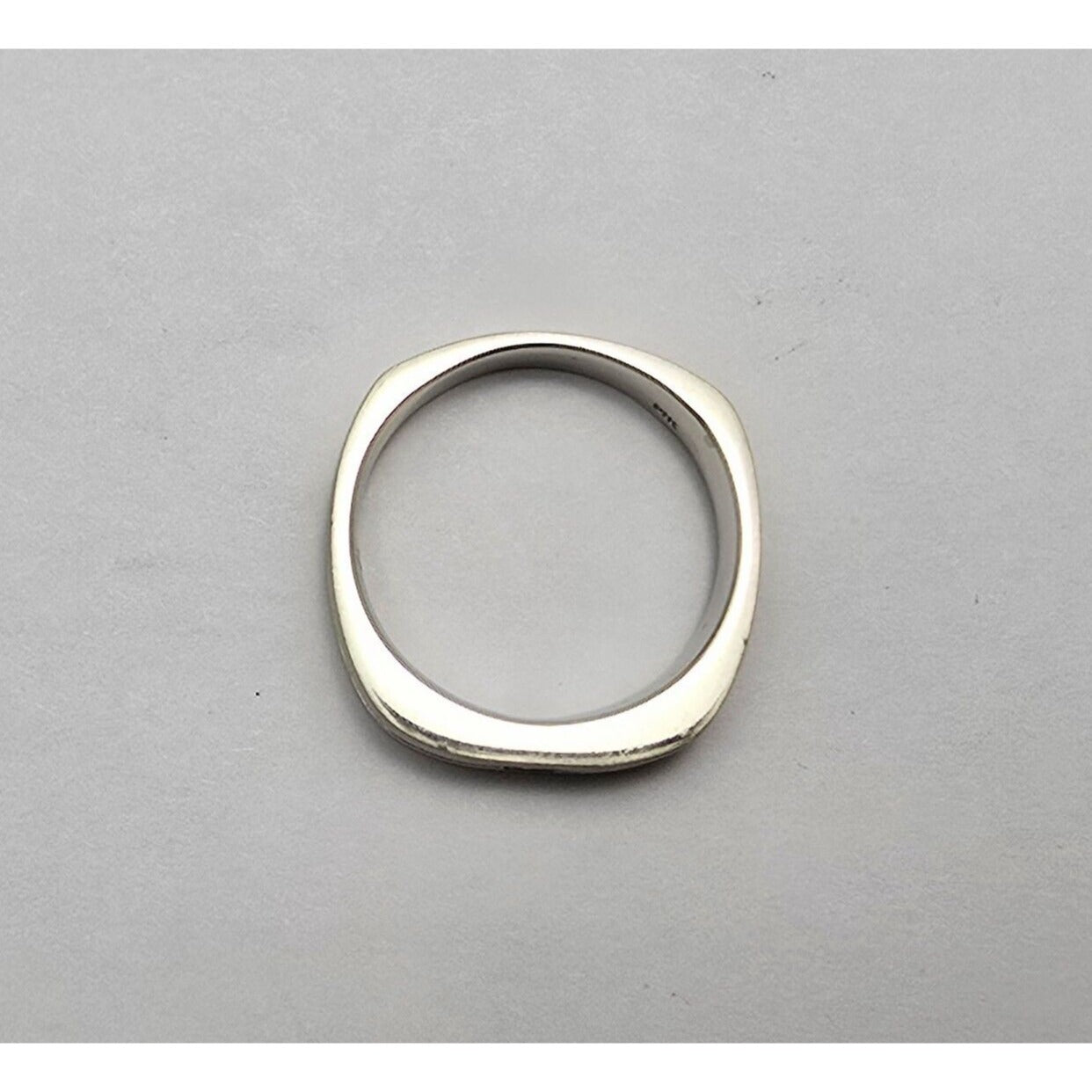 14K White Gold Matte Finish Comfort Diamond Square Wedding Band Ring