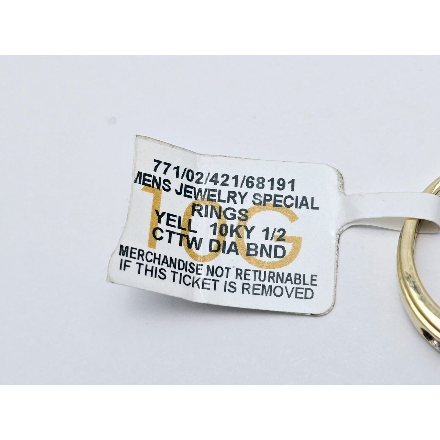 10K Yellow Gold Single Row 7 Diamond Wedding Band Ring