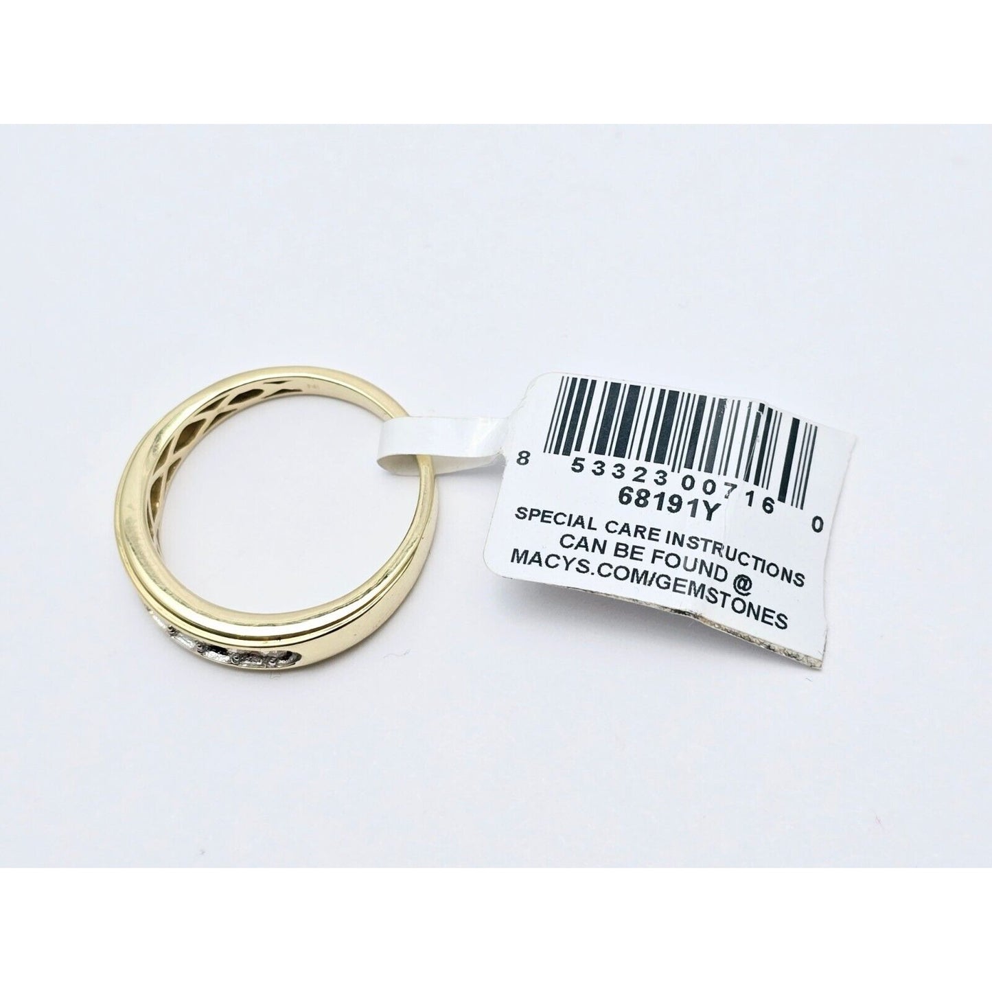 10K Yellow Gold Single Row 7 Diamond Wedding Band Ring