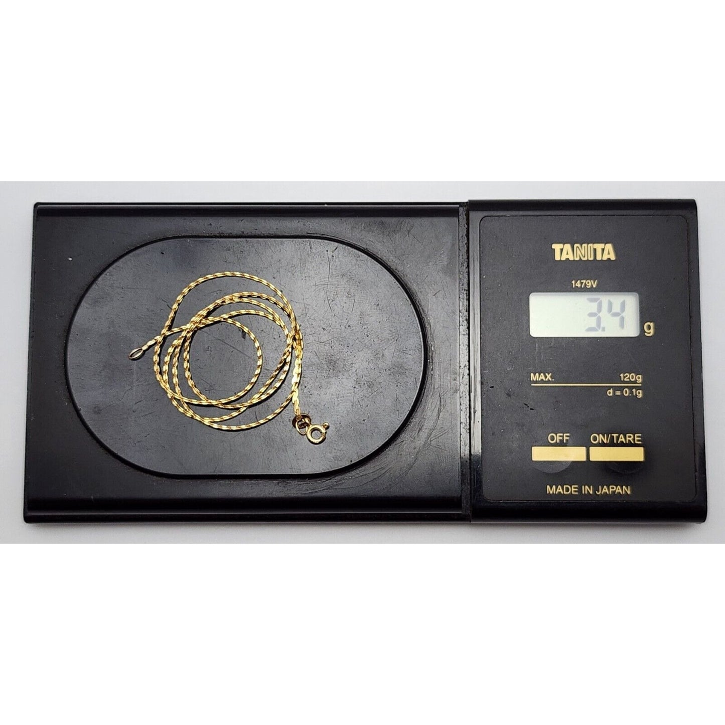 14K Yellow Gold Flat Link Chain Necklace