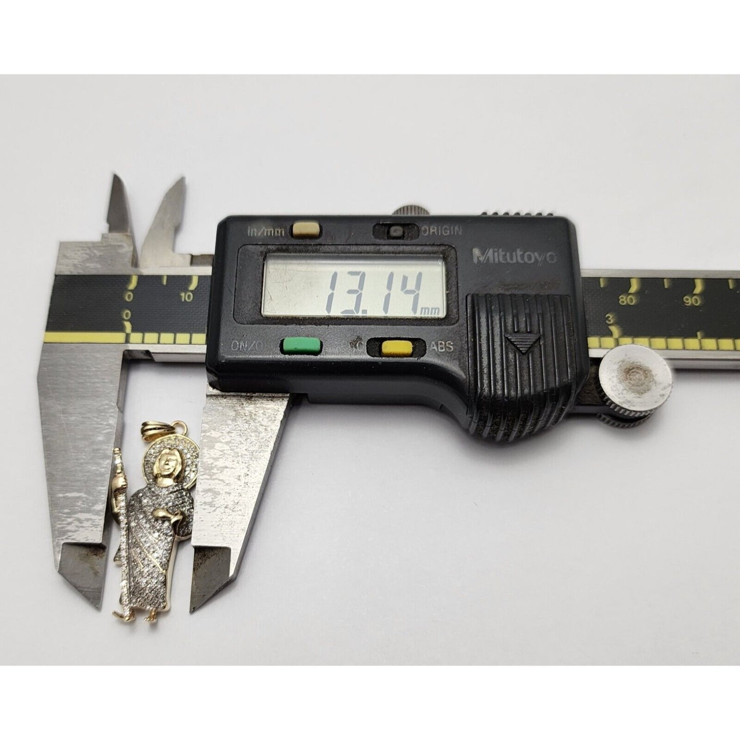 10K Two Tone Gold Religious Saint Jude Diamond Charm Pendant