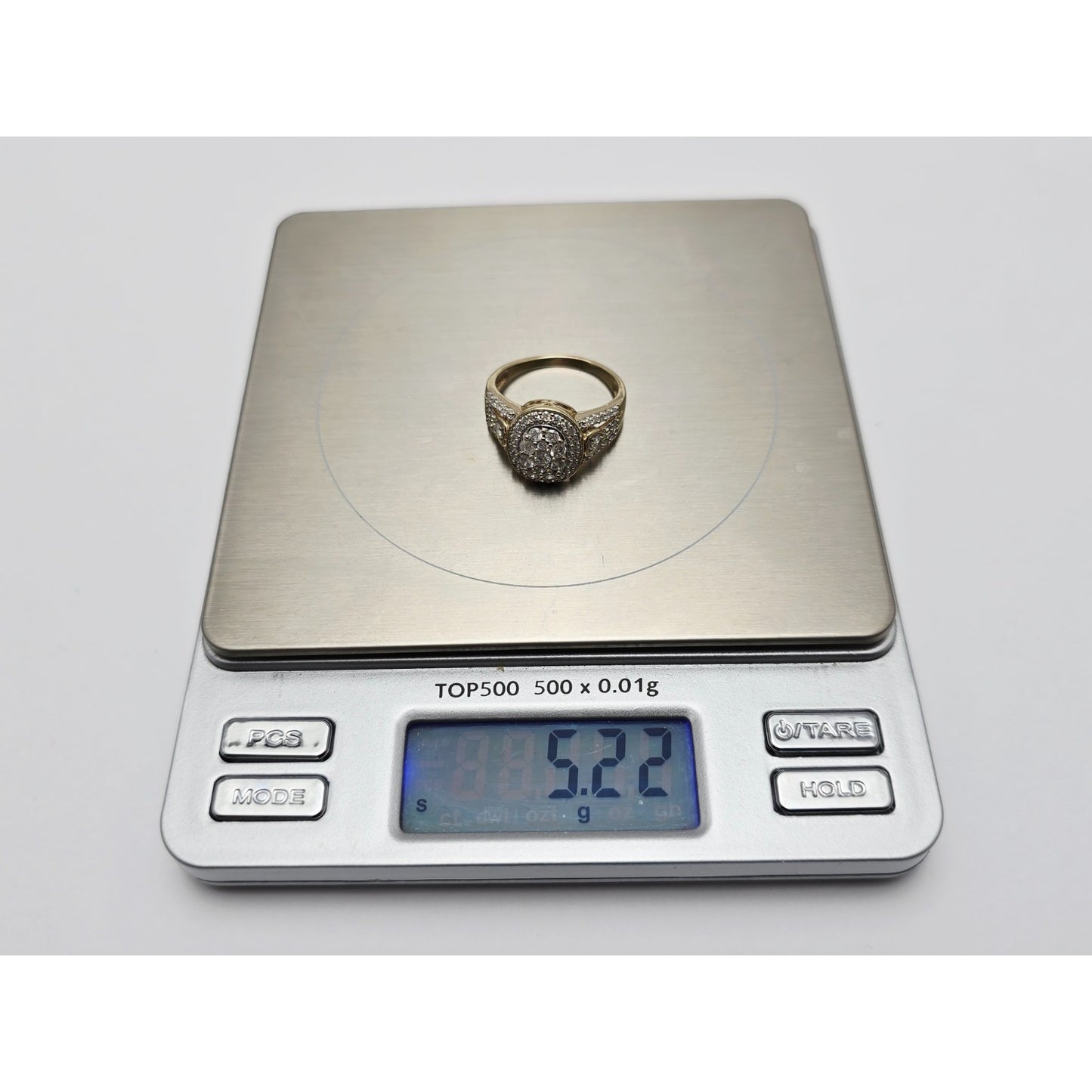 10K Yellow Gold Diamond Oval Shaped Ring