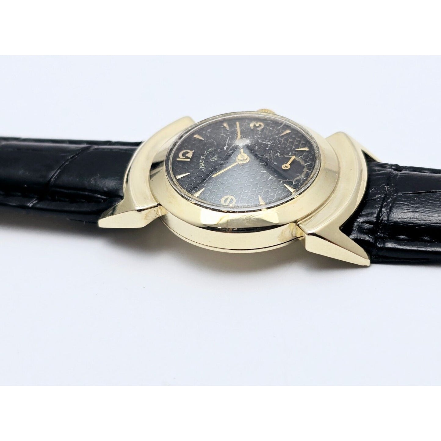 Vintage Lord Elgin Black Knight 14K Gold Filled 680 21j Manual Wind Watch 27mm