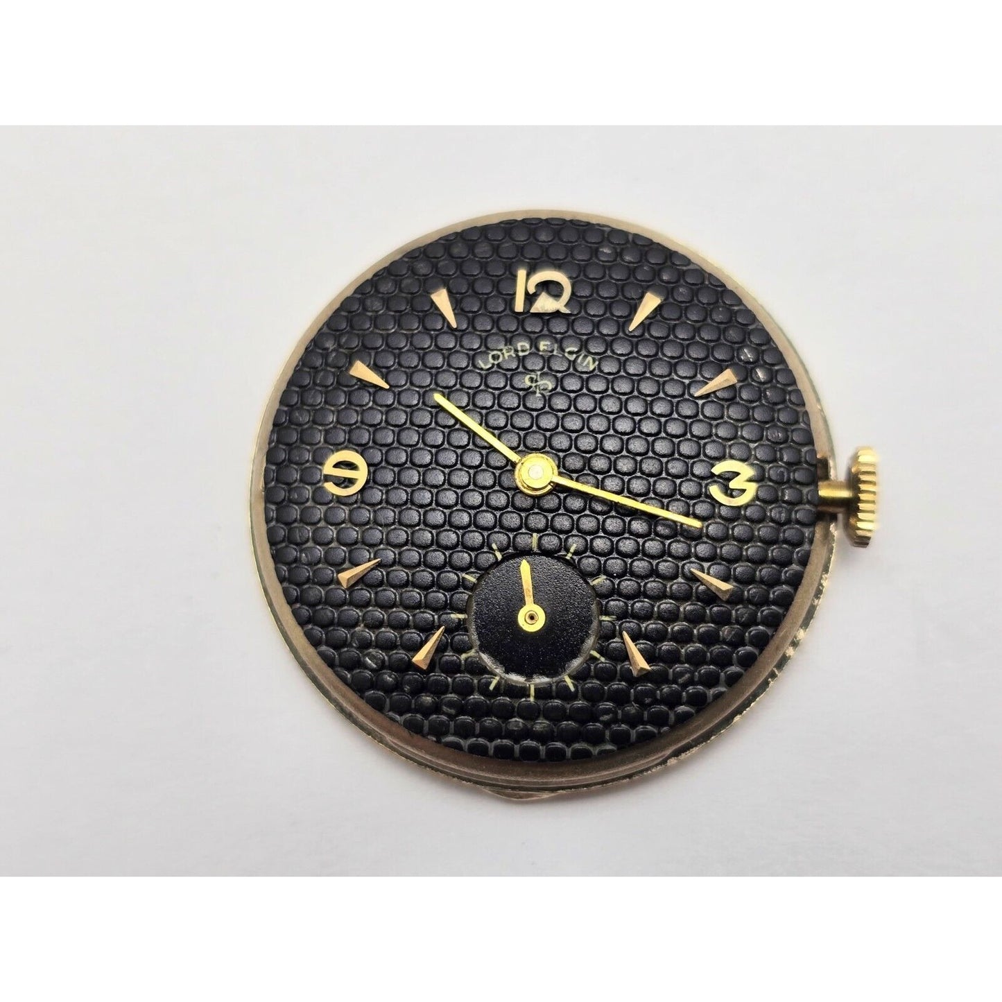 Vintage Lord Elgin Black Knight 14K Gold Filled 680 21j Manual Wind Watch 27mm