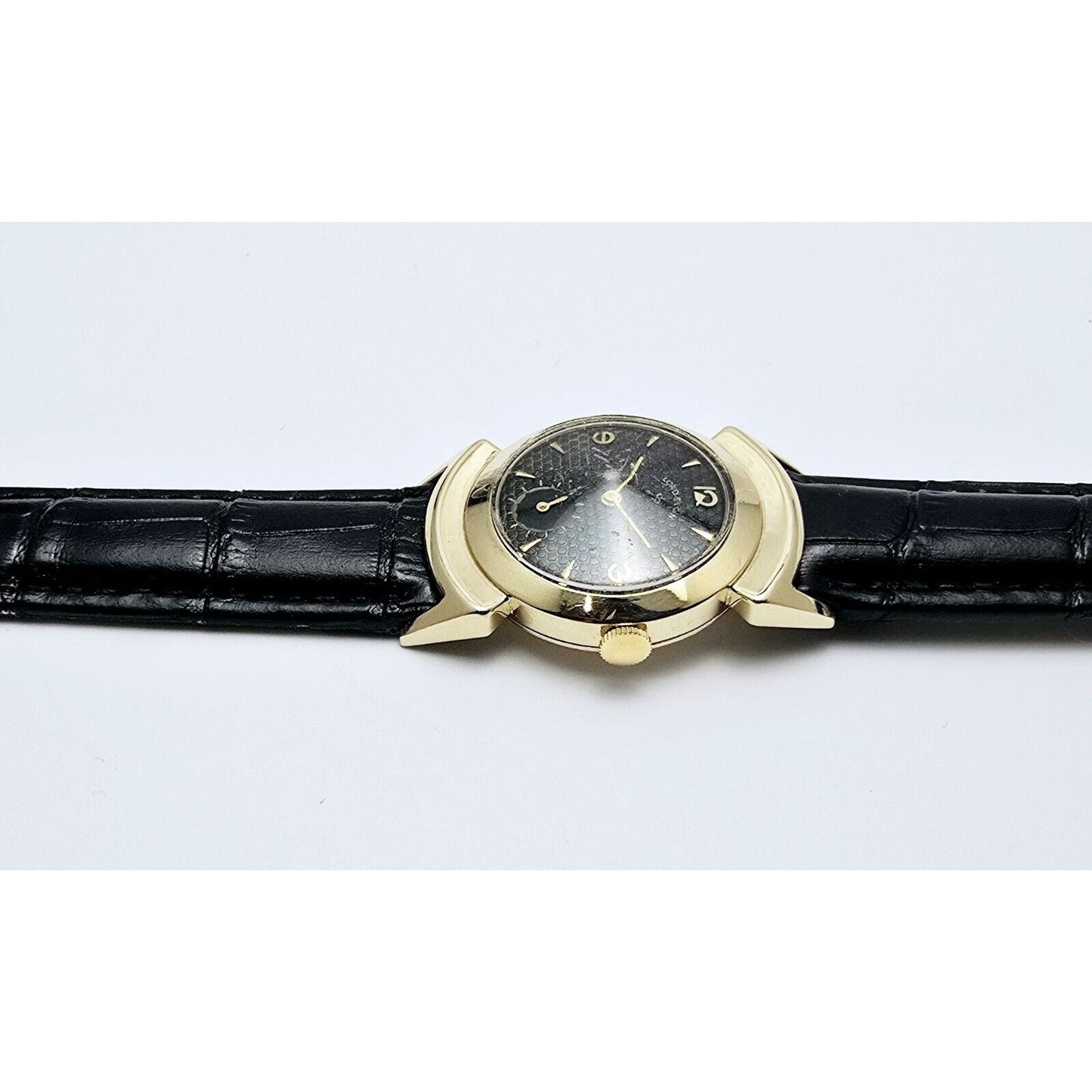 Vintage Lord Elgin Black Knight 14K Gold Filled 680 21j Manual Wind Watch 27mm