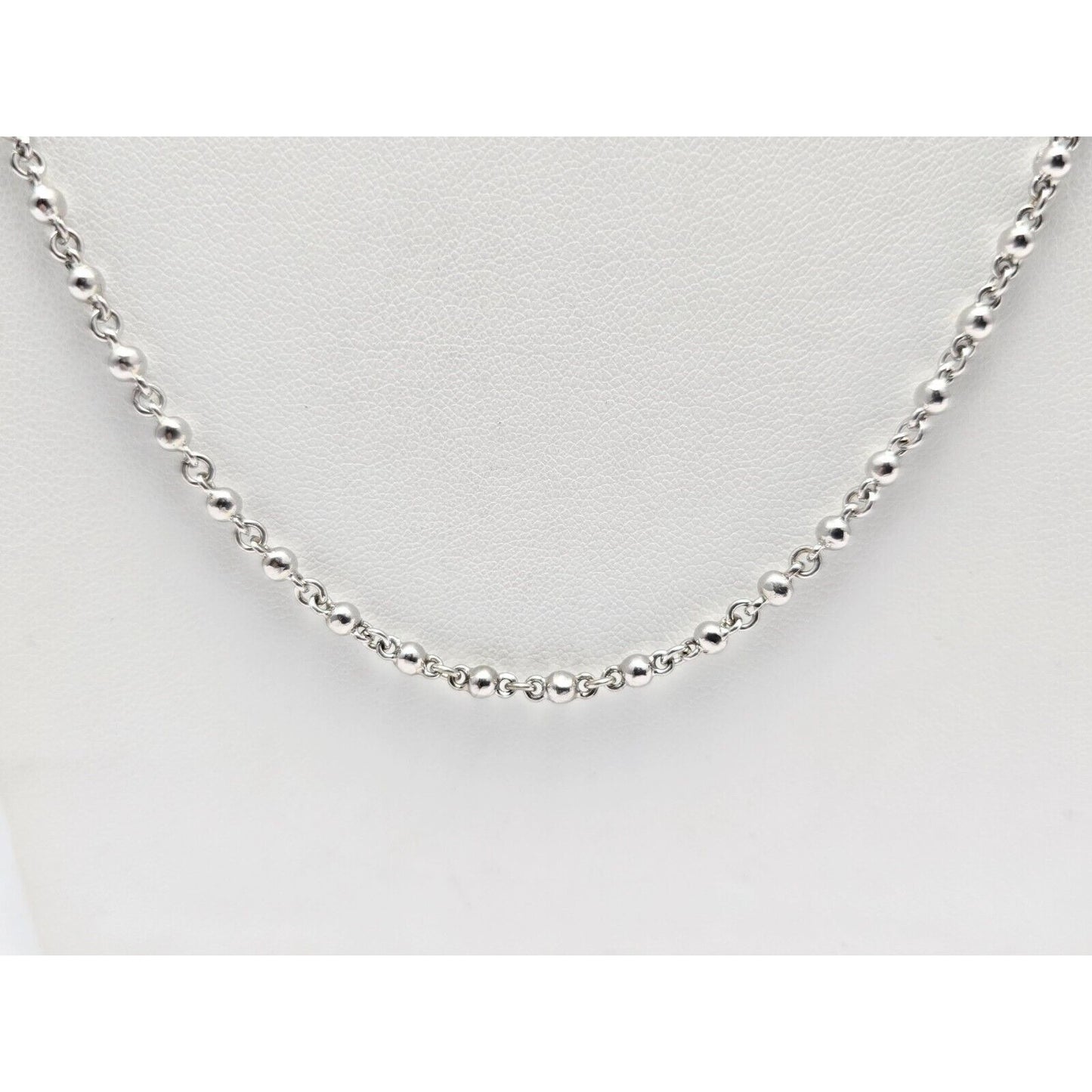 Erica Courtney 18K White Gold Bead Ball Toggle Link Chain Necklace