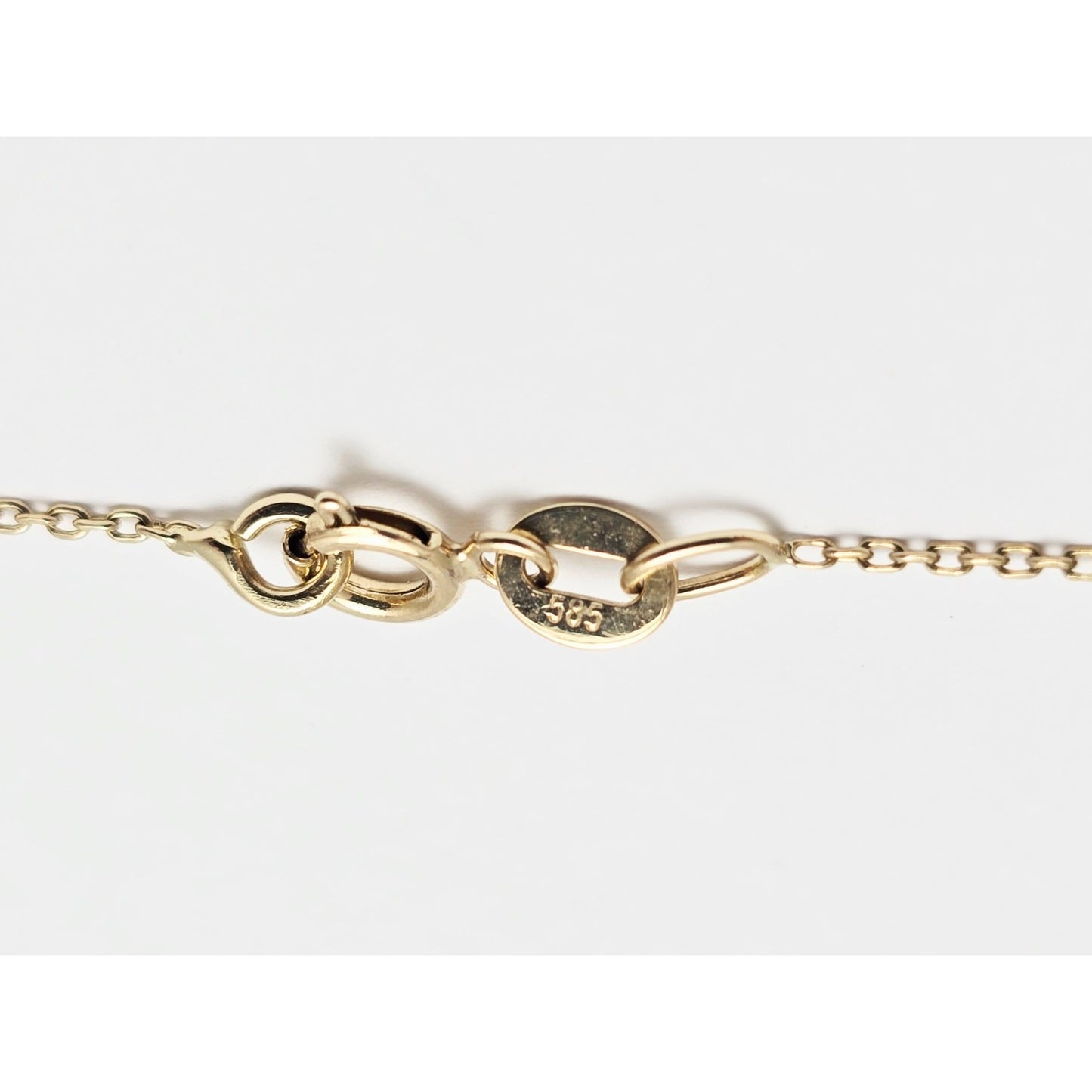 14K Yellow Gold Cable Link Chain Necklace & Penguin CZ & Onyx Charm Pendant