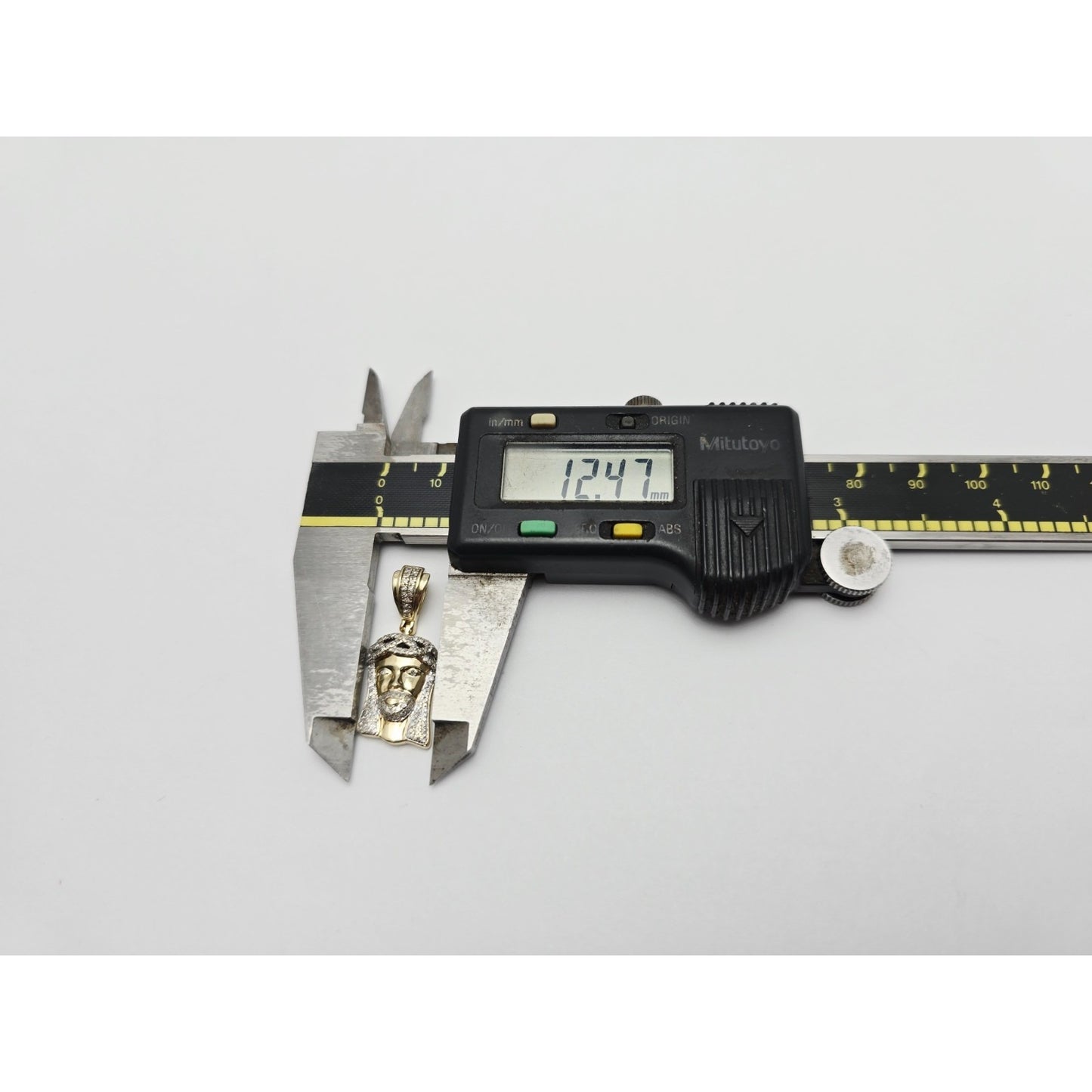 10K Yellow Gold Jesus Head Diamond Charm Pendant